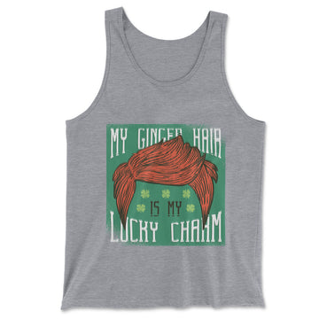 My Ginger Hair Is My Lucky Charm Men/Unisex Tank in Athletic Heather color